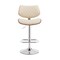 Armen Living Leland Adjustable Cream Faux Leather and Chrome Finish Bar Stool LCLEBAWACR - alternate 9